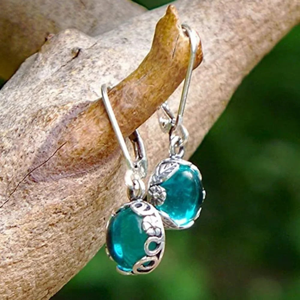 💎925 silver plated Lab Crystal Korean Romantic DropEarringsUNVN12476